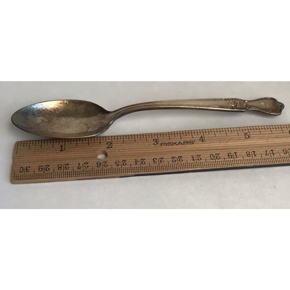 Old Company Plate Signature Rose TEASPOON Mono R Silverplate - Picture 1 of 5